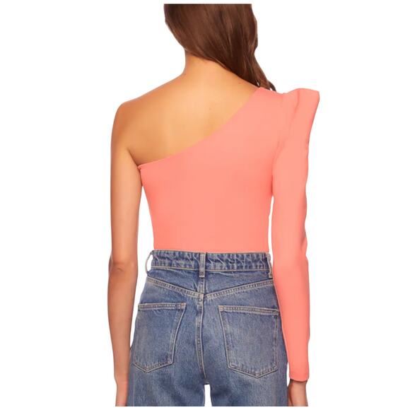 Susana Monaco Pleated One Arm Long Sleeves Tops - Lotus Pink NWT Size Small - Picture 2 of 8